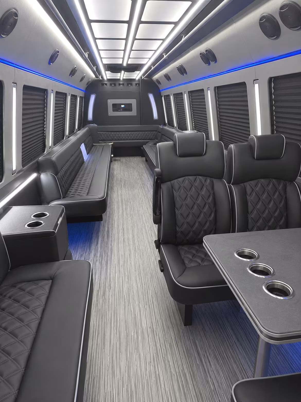 carrollton 25 passenger party bus inside