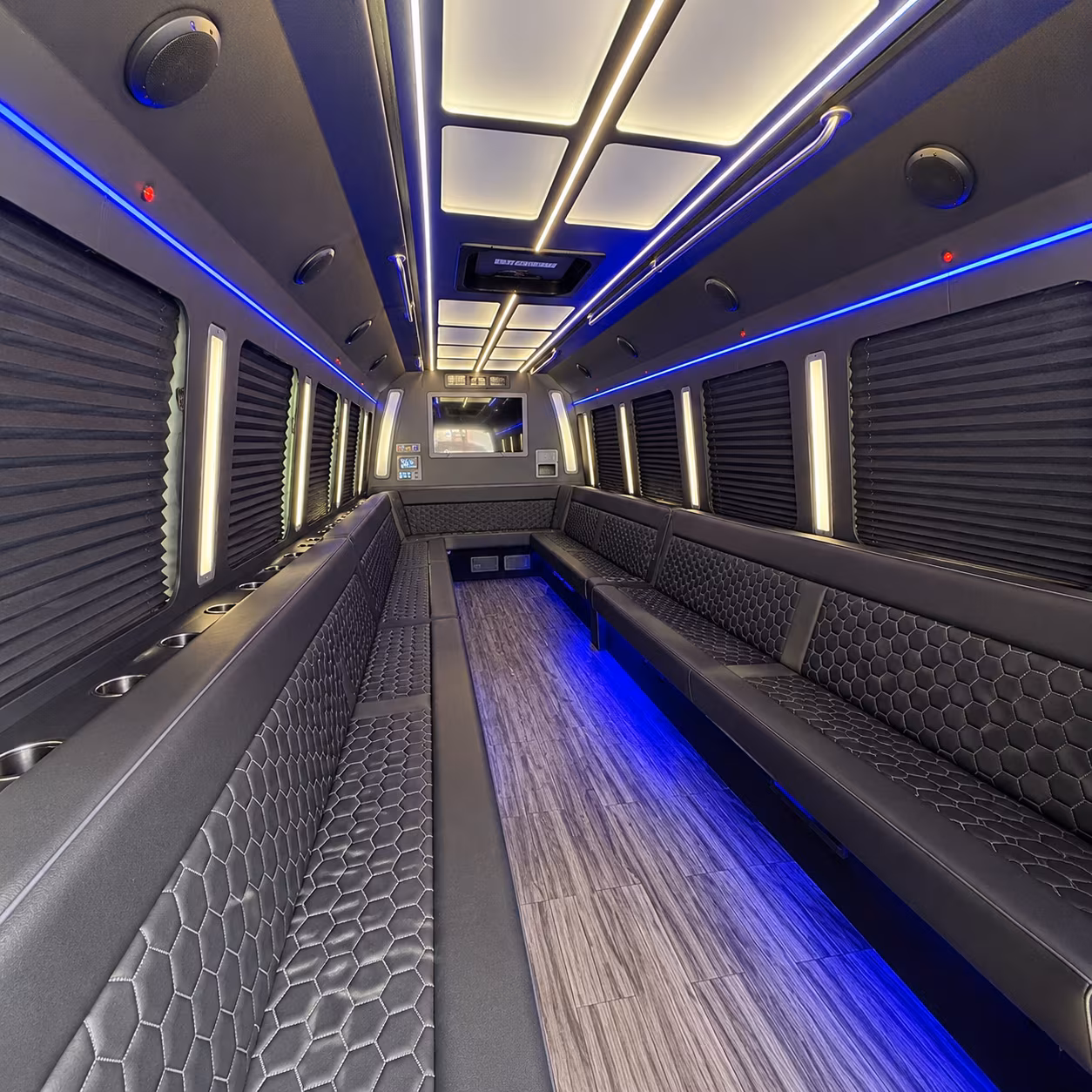carrollton 30 passenger party bus interior