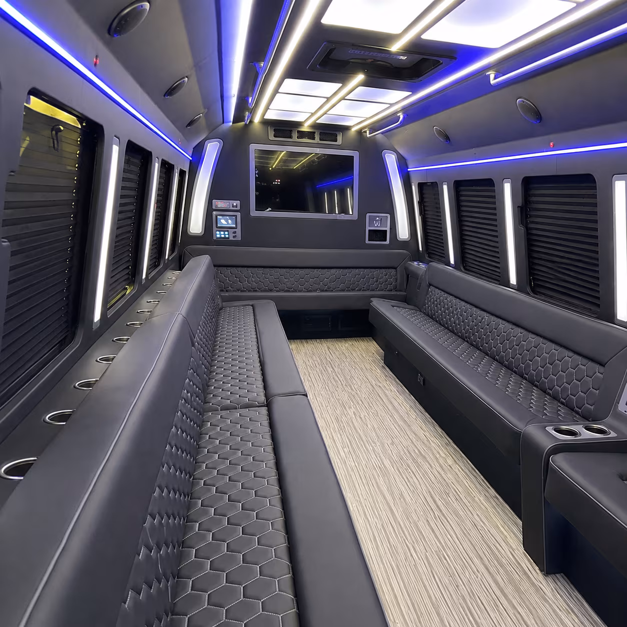 carrollton 40 passenger party bus inside