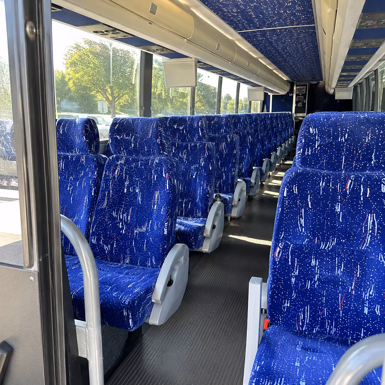 carrollton 50 passenger charter bus inside
