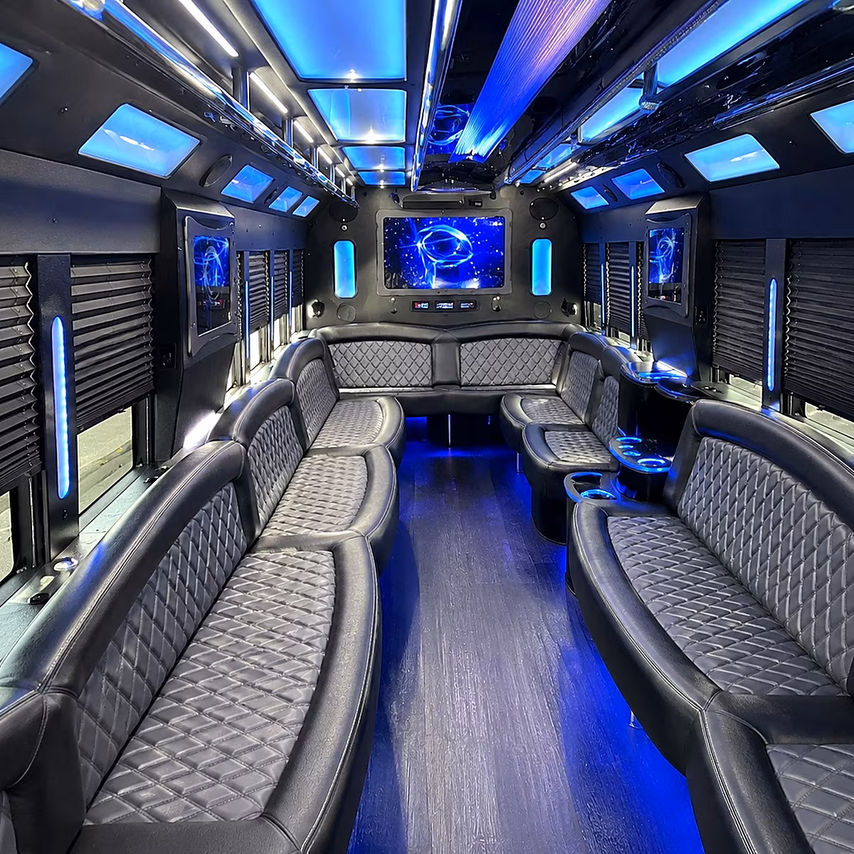 carrollton 50 passenger party bus interior